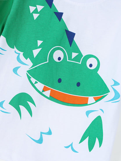 Kids' Creative Printed Round Neck Short Sleeve T-Shirt