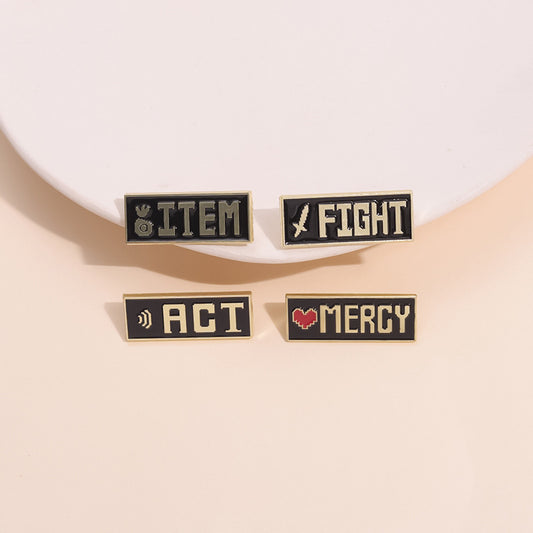 Behavioral Empathy Battle Letter Pin Brooch Metal Badge