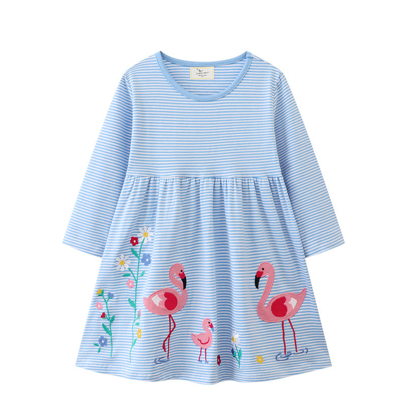 Girls' Long Sleeve Knitted Dress with Princess Design
