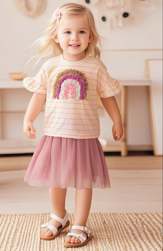 Cute Summer Girls Dress Set Cotton Casual Outfit