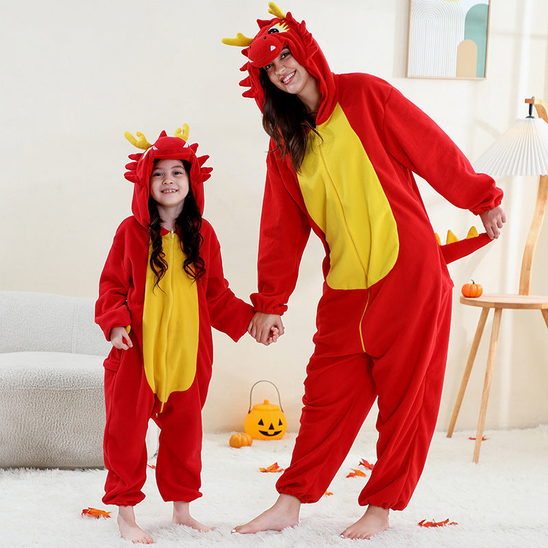 Kids & Adults Fleece Onesie Pajamas with Easter Patterns