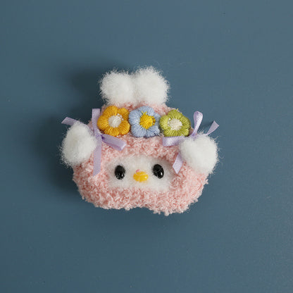 Cartoon Handmade Woven Hair Clips Adorable Kids Hair Accessories
