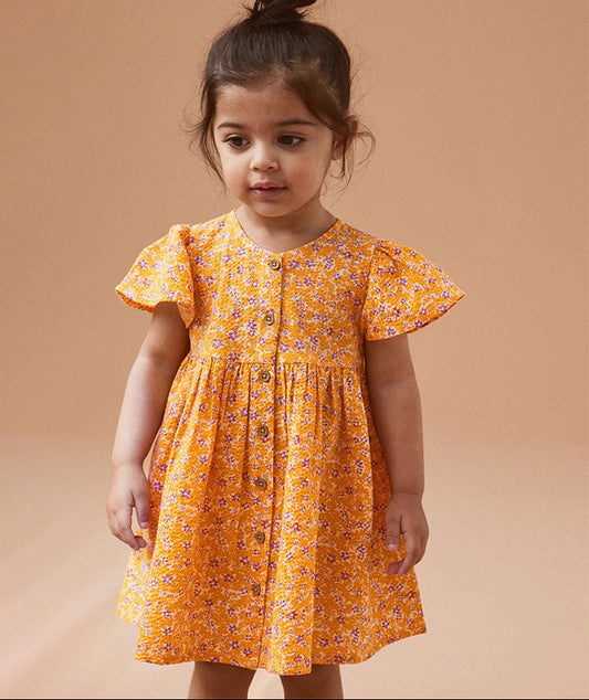 Girls' Cute Cotton Short Sleeve Dress