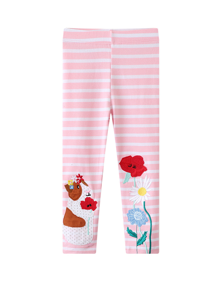 Girls' Cotton Solid Leggings for All Seasons