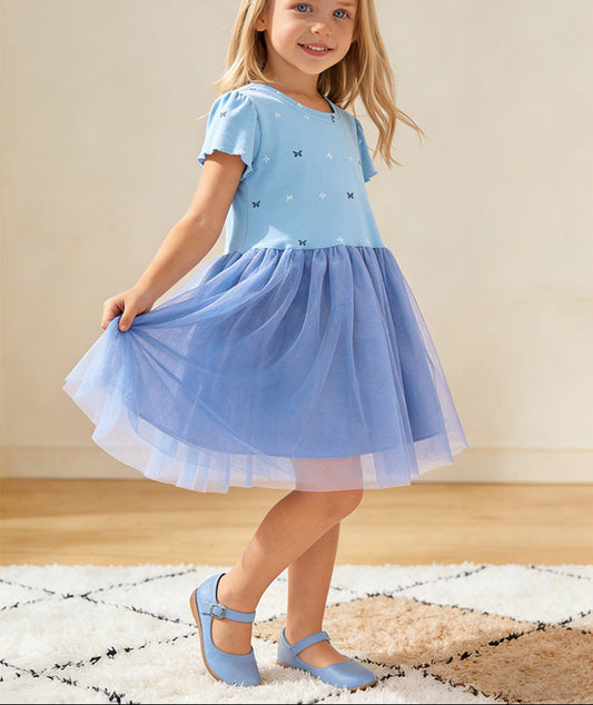 Princess Dress for Girls Cute Cartoon Design Soft Cotton Summer