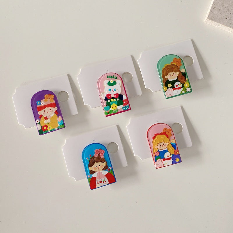 Kids' Cartoon Bear Hair Clips Acrylic Duckbill Clips for Girls