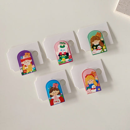 Kids' Cartoon Bear Hair Clips Acrylic Duckbill Clips for Girls