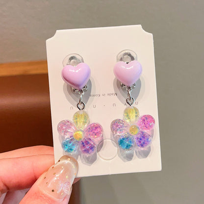 Cute Cartoon Bear Clip-On Earrings for Kids