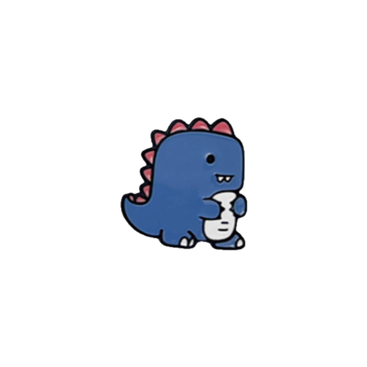 Cute Cartoon Dinosaur Brooches - Metal Pins for Students