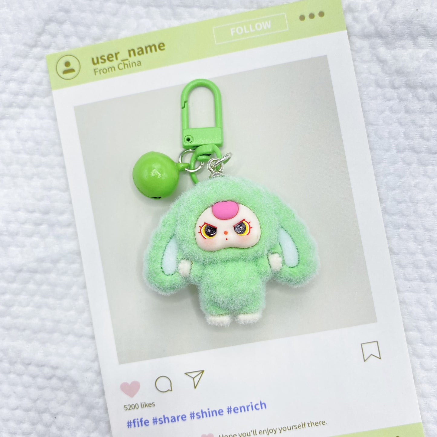 Cute Plush Bunny Keychain Bag Charm - DIY Accessory