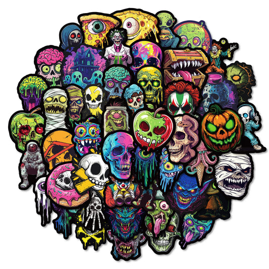 Sticker Pack Colorful Skull Graffiti Vinyl Stickers