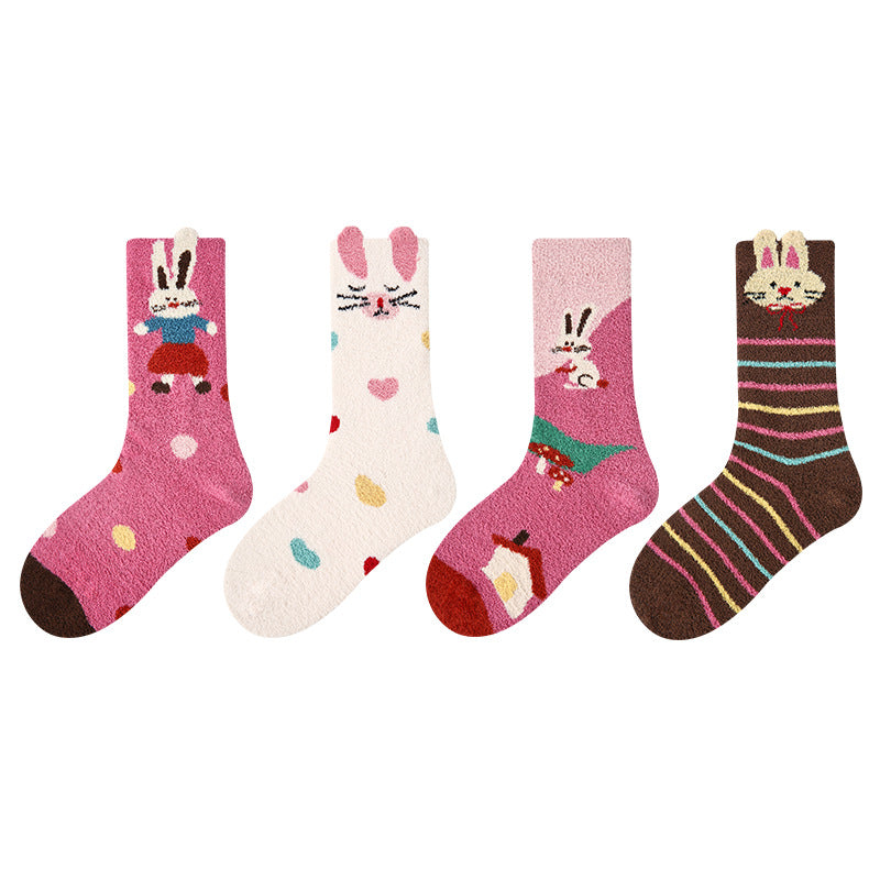 Kids Cozy Fleece Lined Ankle Socks Non Slip Casual