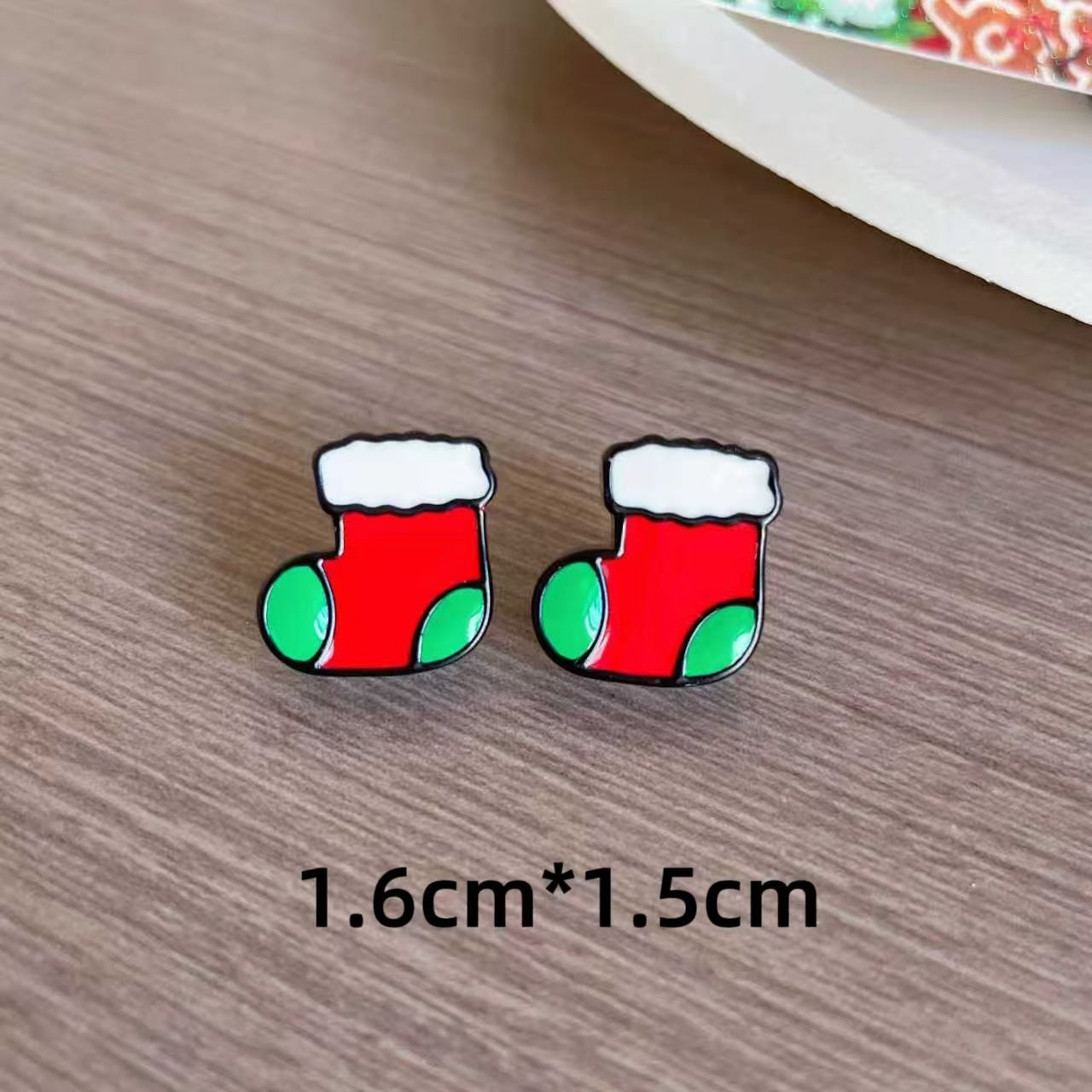 Cute Christmas Cartoon Character Earrings - Resin Drip Design