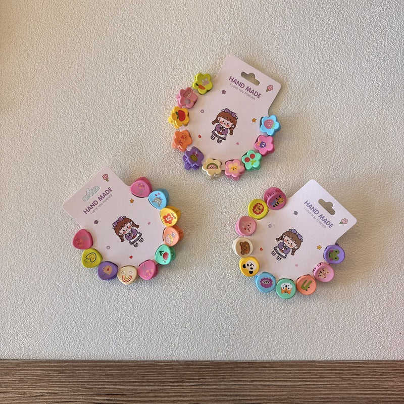 10-Pack Floral Themed Children's Hair Clips for Girls