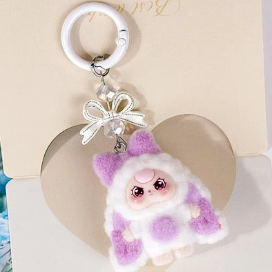 Bowknot Plush Cartoon Keychain for Kids
