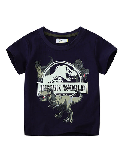 Glow-in-the-Dark Dinosaur Kids Short Sleeve T-Shirt
