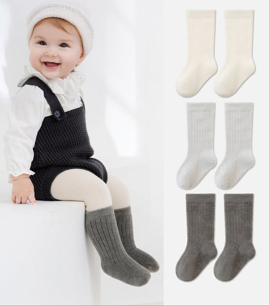 Warm, Cozy Cotton Socks for Toddlers with Cute Stripes