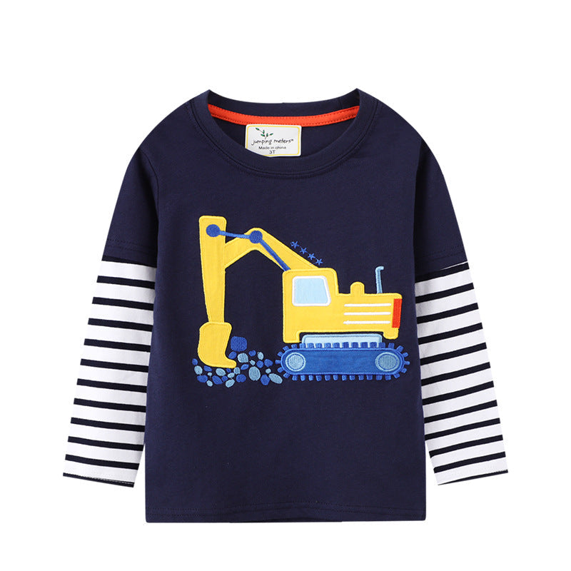 Kids Long Sleeve T-Shirt Cartoon Design Soft Cotton Casual Wear