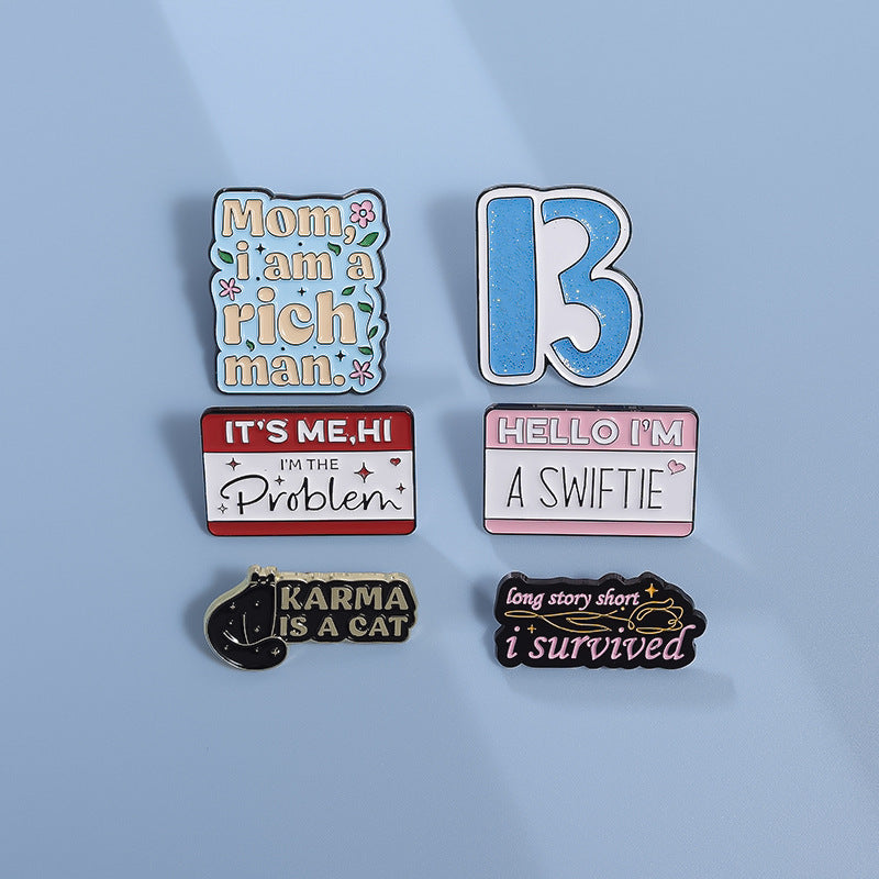 Trendy Letter Enamel Pin A SWIFTIE Badge