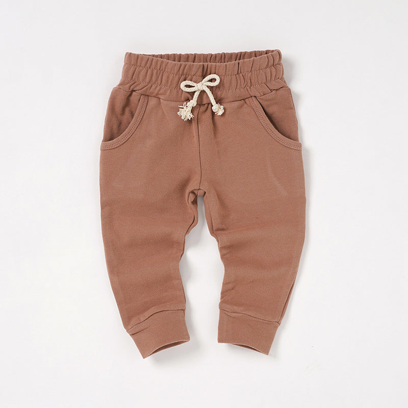 Casual Organic Cotton Baby Pants With Drawstring