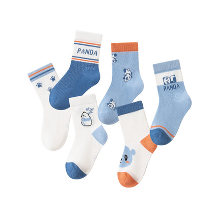 Cartoon Animal Mid-Calf Socks For Kids - Lightweight Cotton