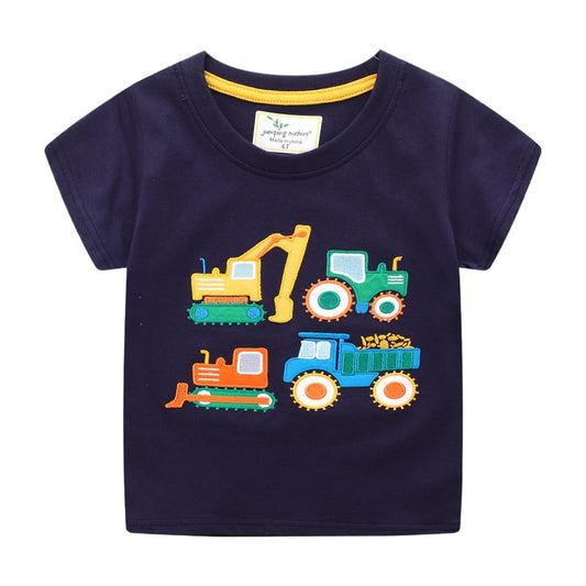 Kids Casual Cartoon T-Shirt Breathable Cotton Top