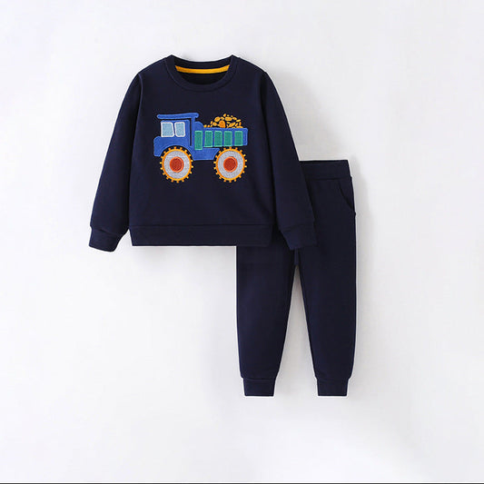 Trendy Kids' Casual Sweatshirt Set with Floral Design