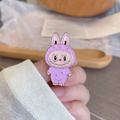 Cute Cartoon Bunny Metal Brooch Pin - Stylish Accessory for Bags and Clothing