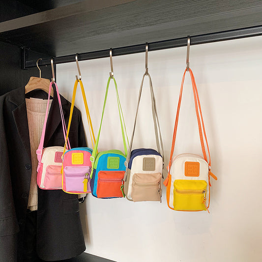 Trendy Mini Shoulder Bag for Kids with Geometric Pattern
