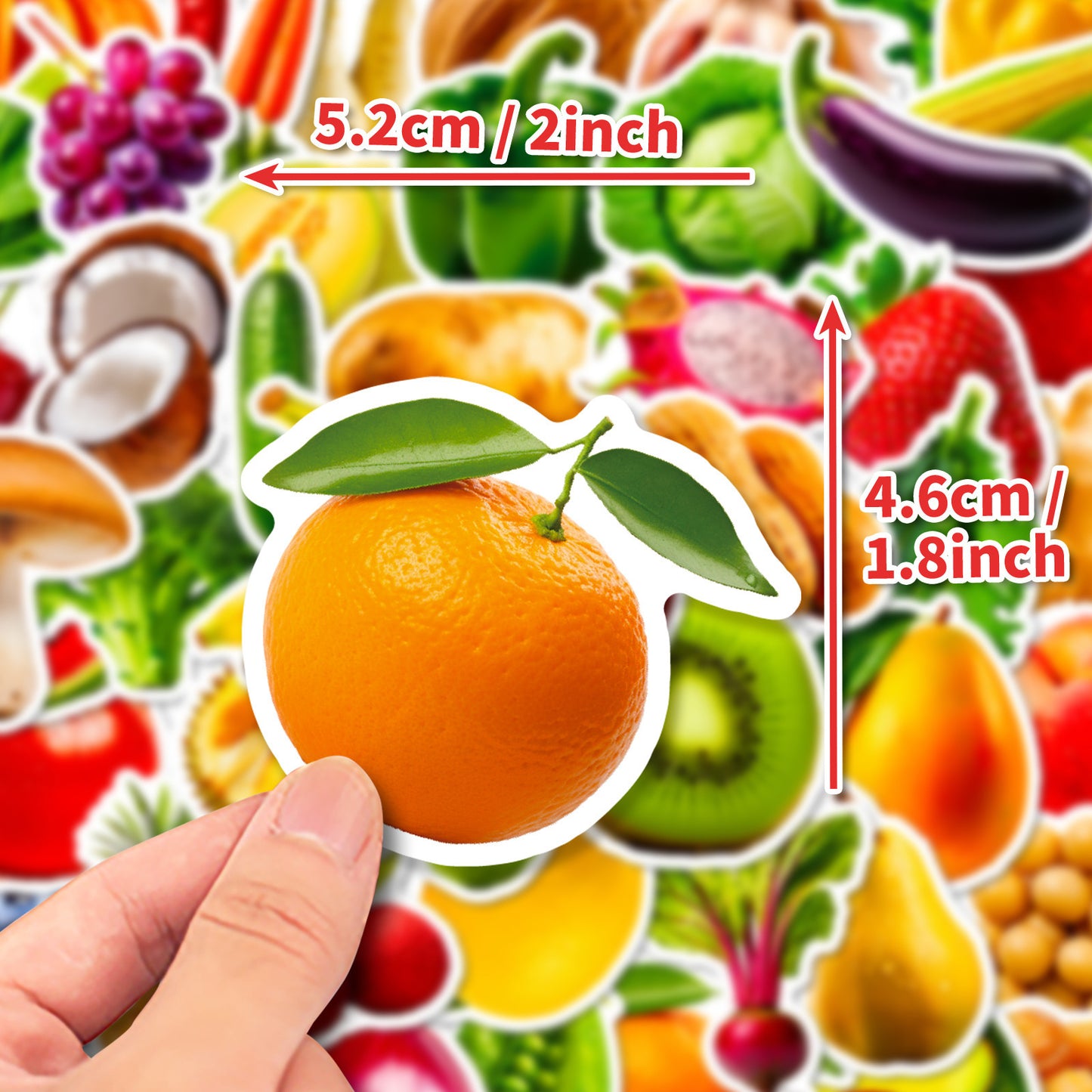 Educational Fruit And Veggie Doodle Stickers Peelable Paper