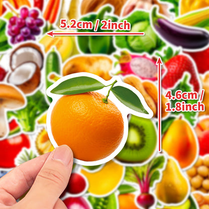 Educational Fruit And Veggie Doodle Stickers Peelable Paper