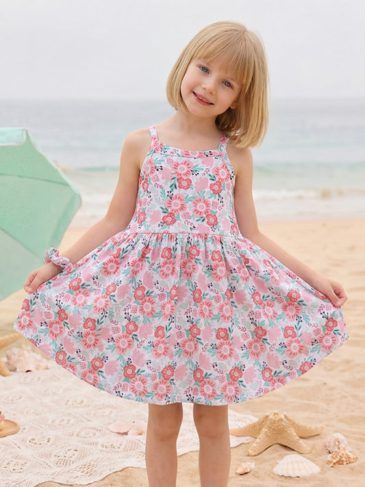 Cartoon Print A-Line Dress for Girls