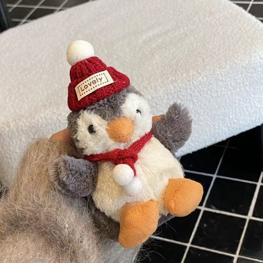 Cute Cartoon Penguin Plush Keychain Accessory