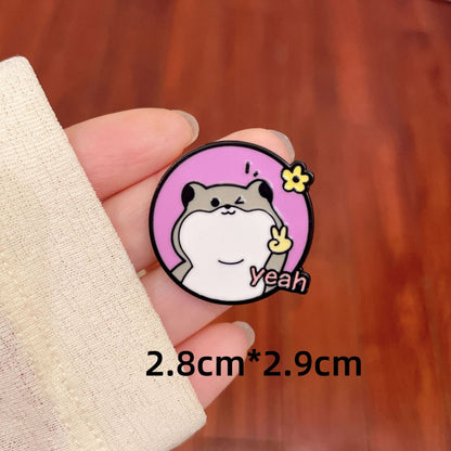 Cute Hamster Selfie Brooch Cartoon Animal Metal Badge Gift