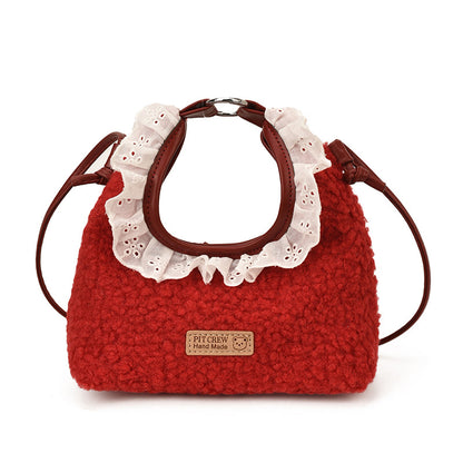 Trendy Solid Color Lace Toddler Handbag