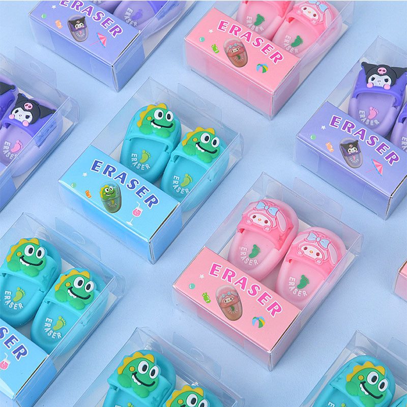 3D Slipper Erasers Cute Cartoon Clean Erase For Kids