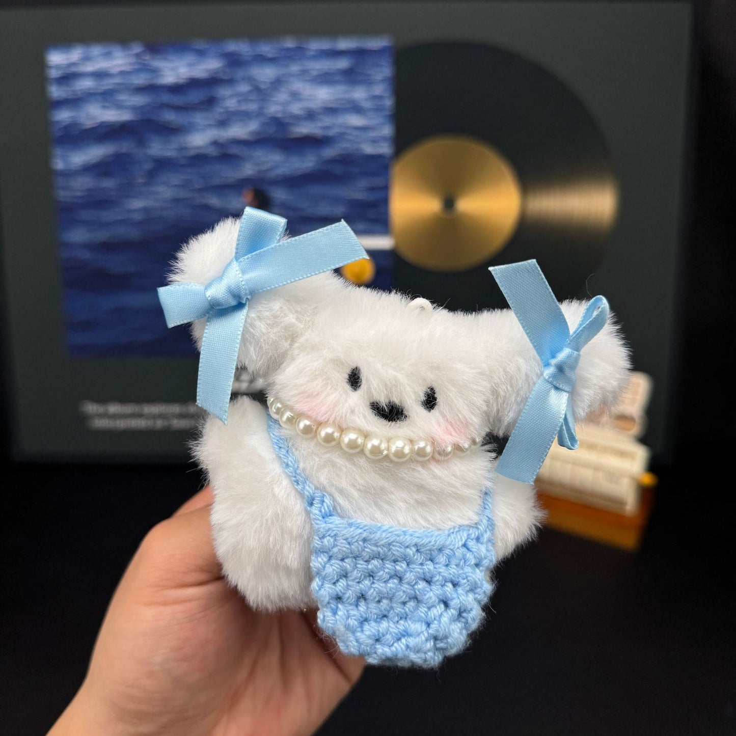 Cute Plush Rabbit Backpack With Bow And Dog Keychain