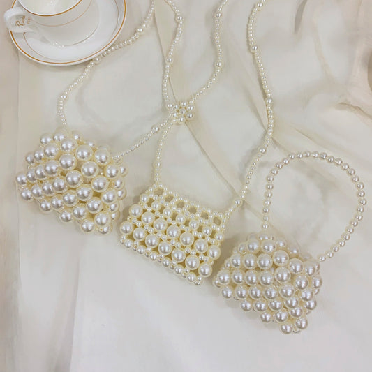 Handmade Beaded Pearl Mini Bag Cute Children's Handbag