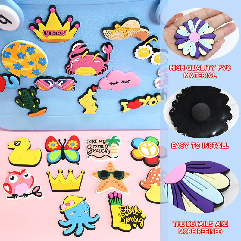 Removable Clog Shoe Charms Flower Snap On Casual