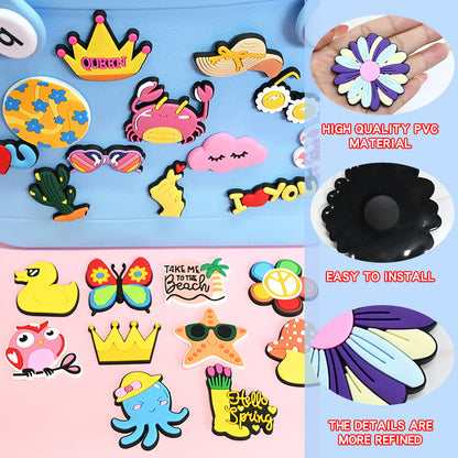 Removable Clog Shoe Charms Flower Snap On Casual