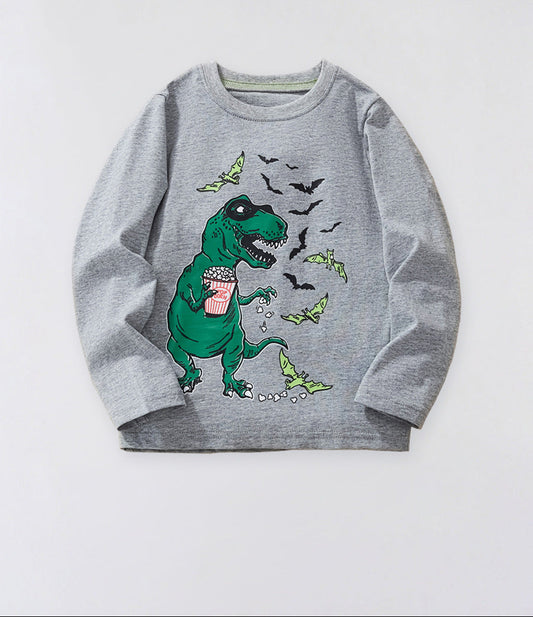 Cartoon Print Long Sleeve T-Shirt for Boys