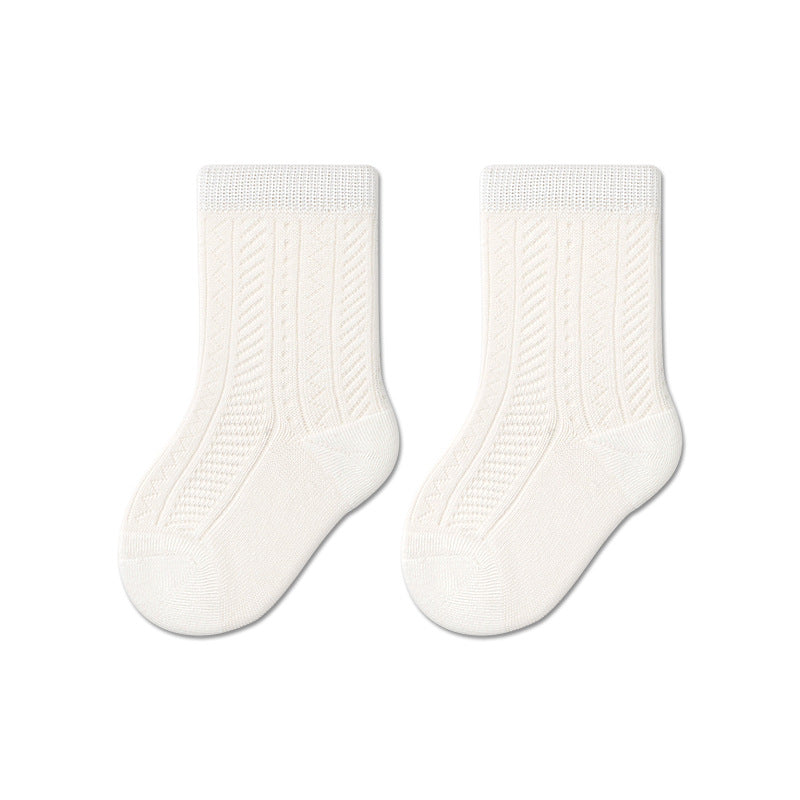 Baby Cotton Socks Breathable Mid-Calf Socks for Boys and Girls