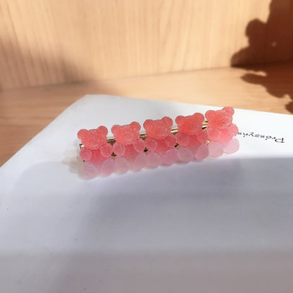Gradient Bear Hair Clips Cute Cartoon Hair Accessories for Girls