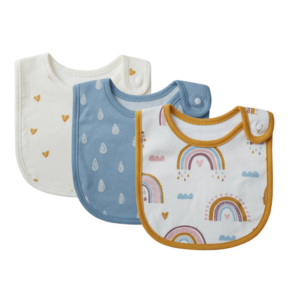 3-Pack Cartoon Baby Bibs Soft Cotton Waterproof Drool Bibs