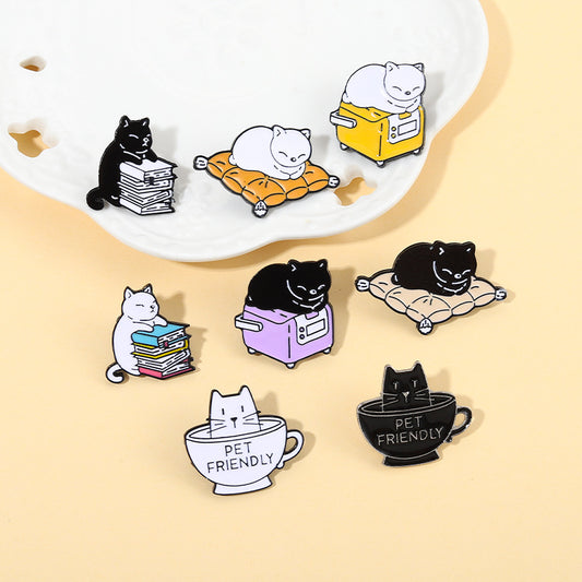 Creative Cartoon Cat Brooch Cute Casual Accessory