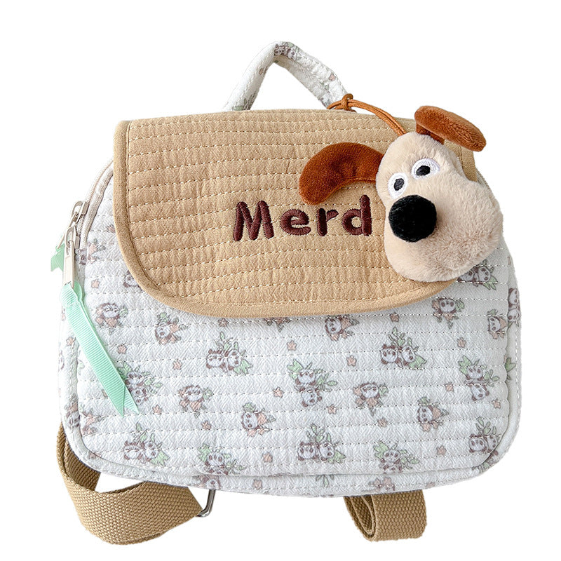 Cute Dog Quilt Kids Backpack Stylish Casual Daypack