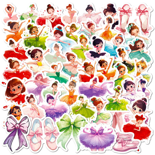 Sticker Pack Dancing Ballerina Cute Synthetic Paper