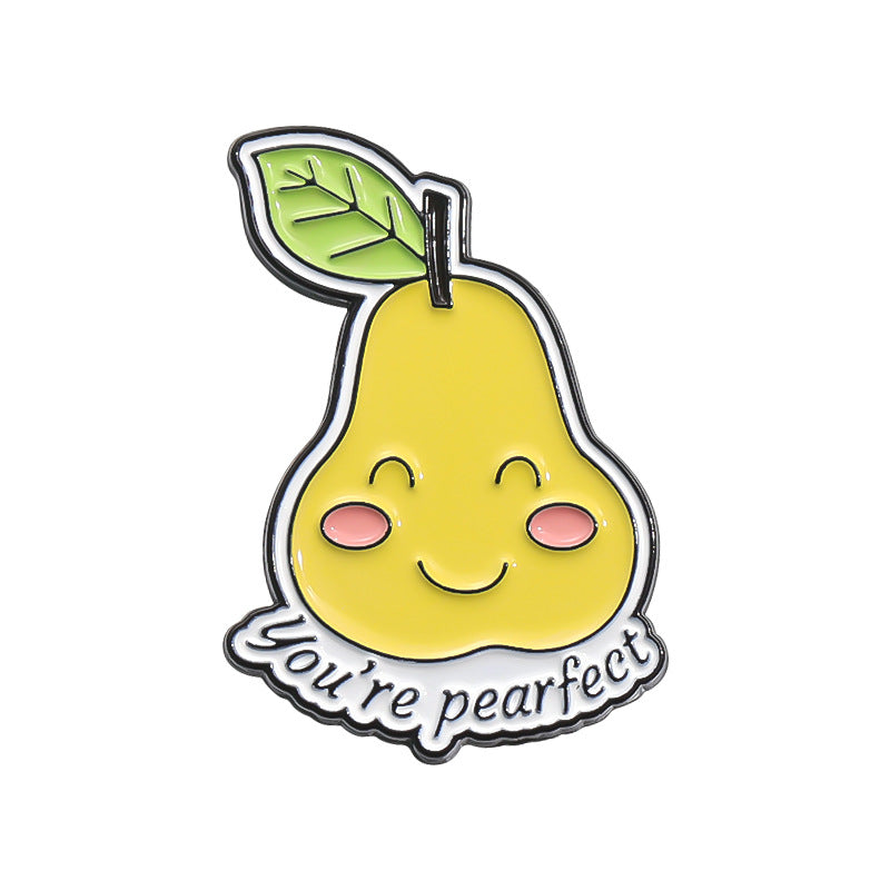 Adorable Fruit Brooch - Peach Apple Pear Pin for Fashionable Style