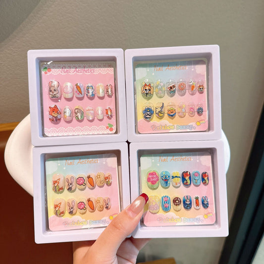 Cartoon Nail Stickers For Kids - Fun Removable Press-On Nails