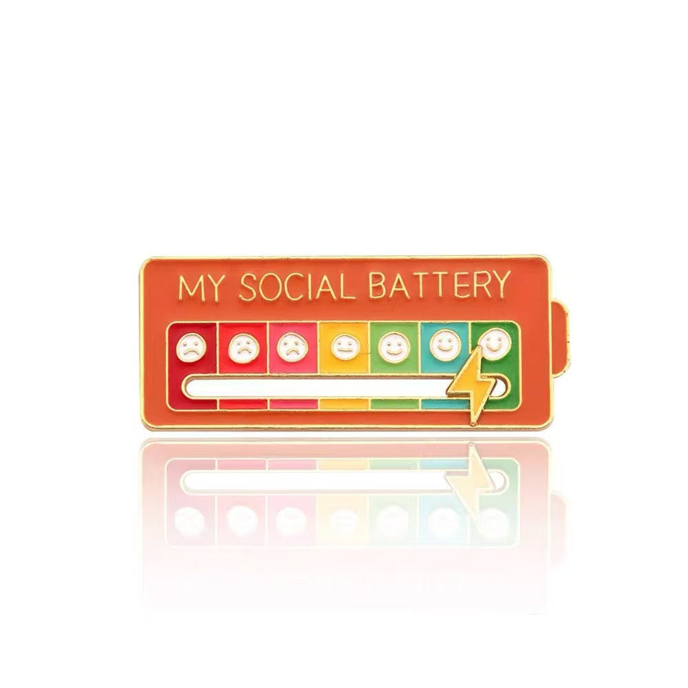Mood Energy Transformation Brooch Smiley Face Metal Badge